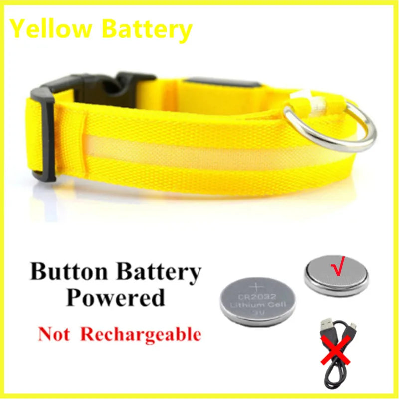 Collar LED para perros recargable USB — visible 500m en la oscuridad — PetLookShop